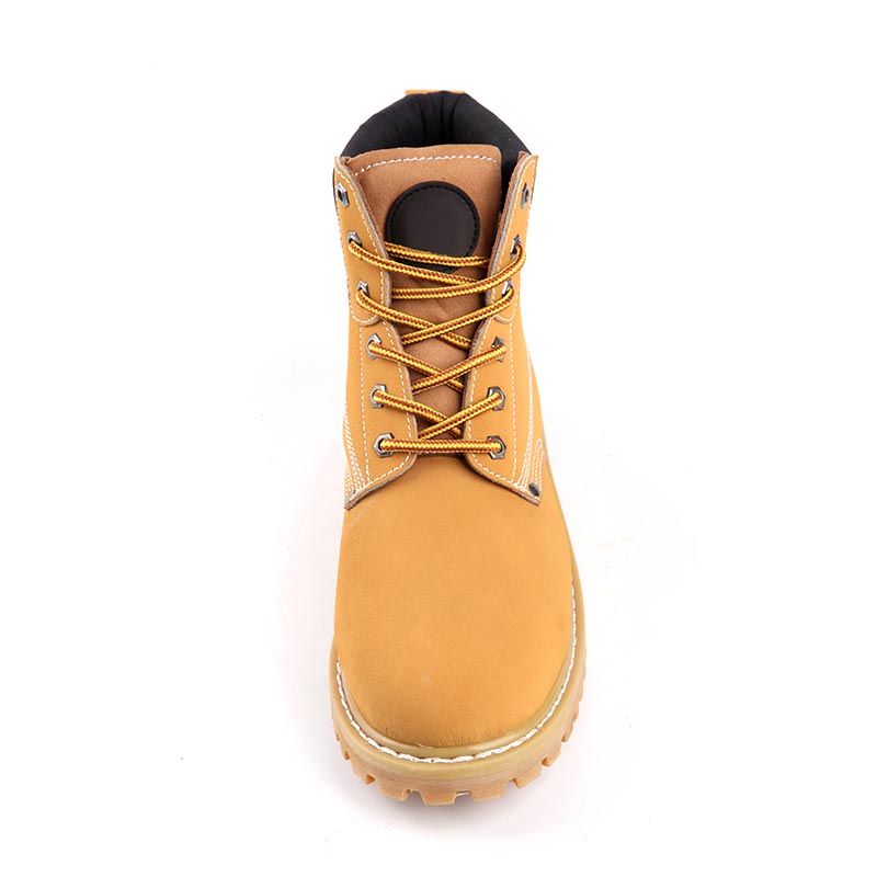 Mid-Cut Full-Grain Nubuck Leather Industrial Safety Shoes
